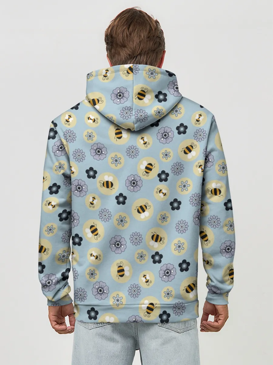 Худи мужской база хлопок / Пчелки