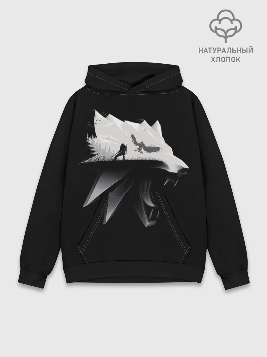 Худи мужской база хлопок / Волк