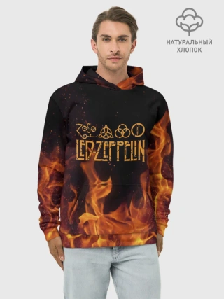 Худи мужской база хлопок / led zeppelin