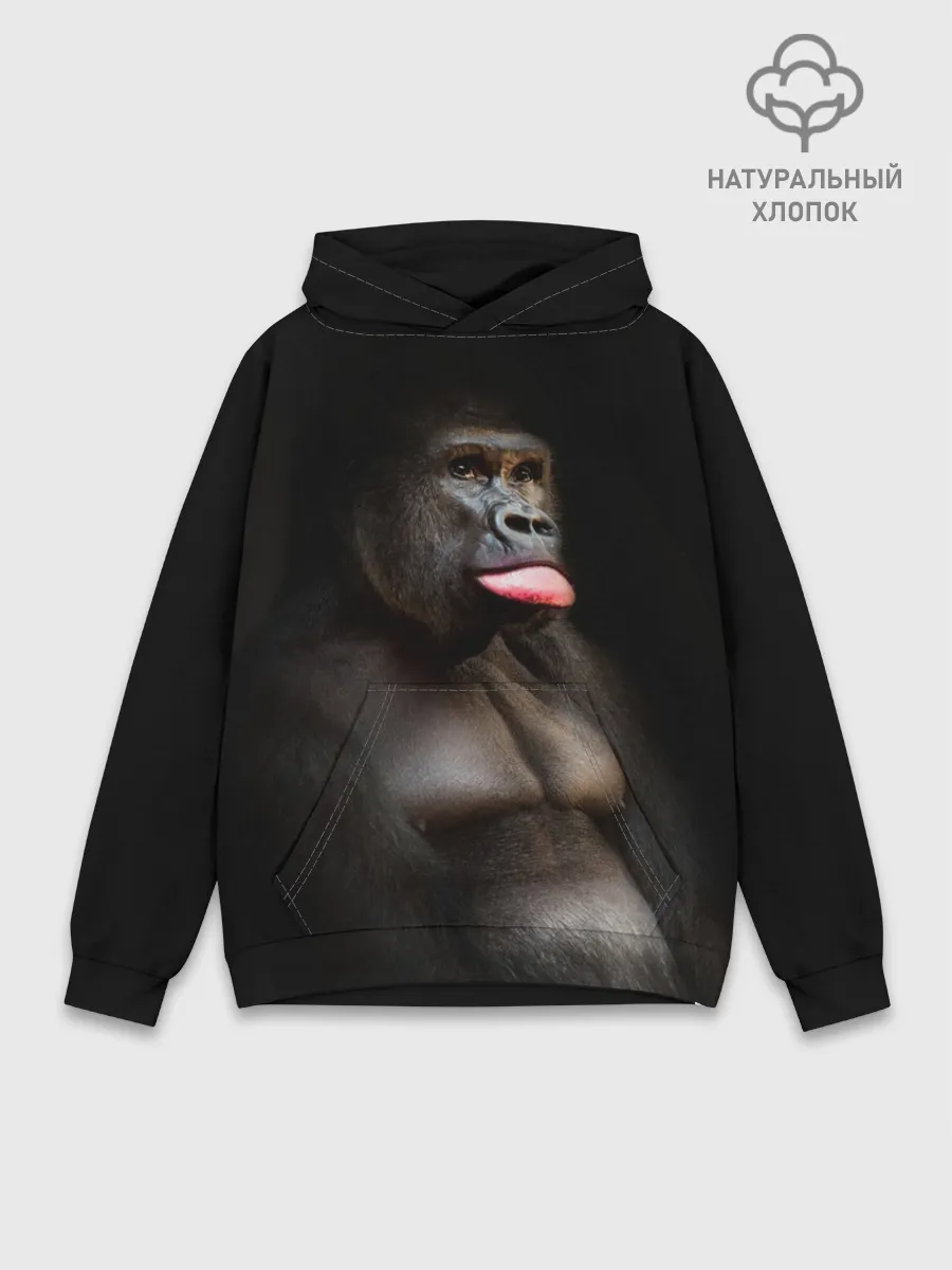 Худи мужской база хлопок / Горилла