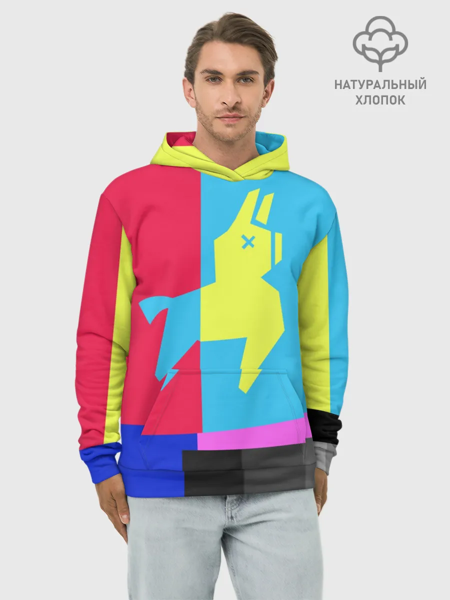 Худи мужской база хлопок / Лама Фортнайт