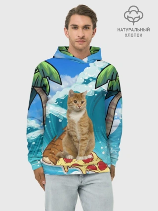 Худи мужской база хлопок / Сёрфинг на Пицце