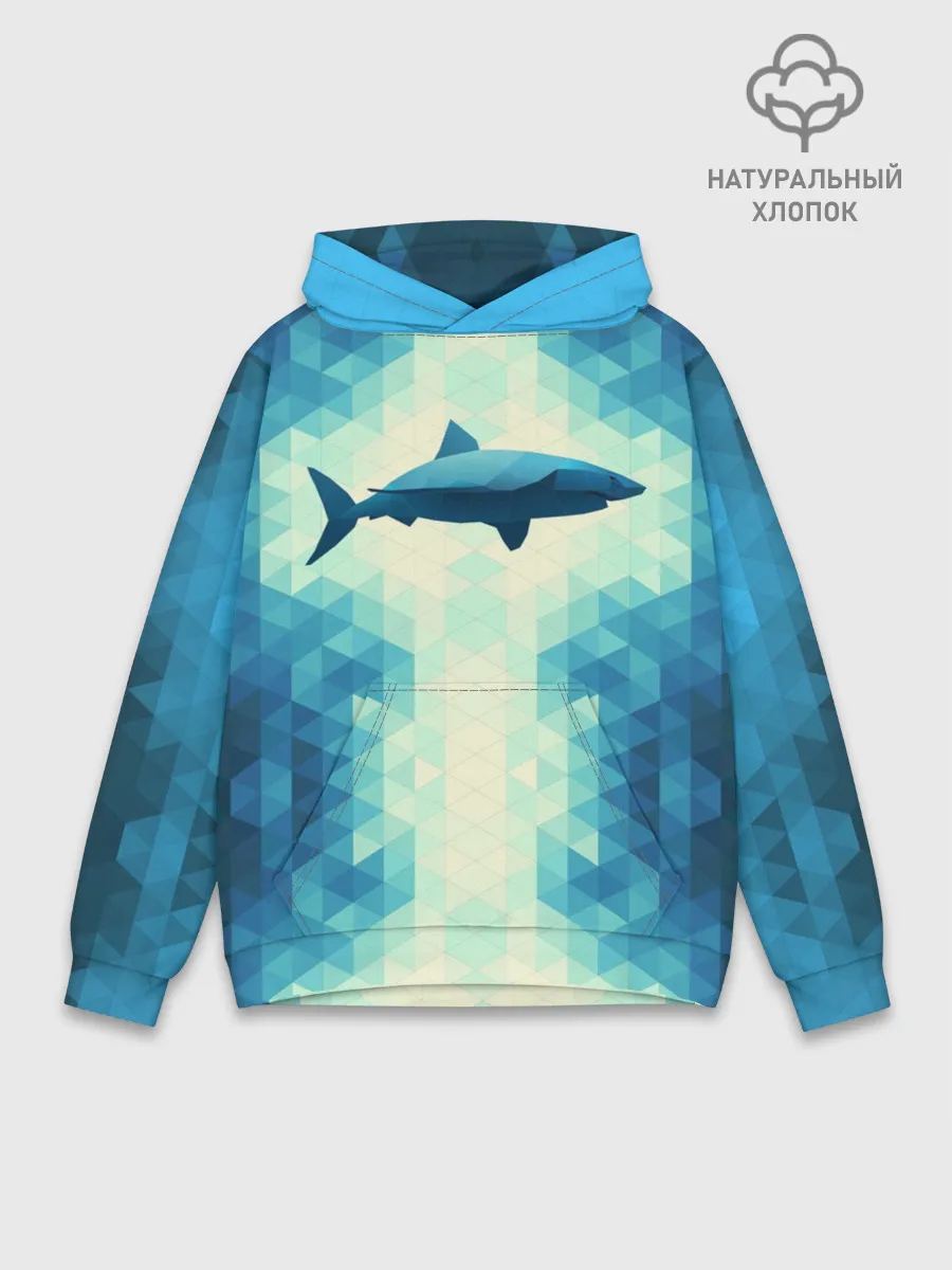 Худи мужской база хлопок / Акула