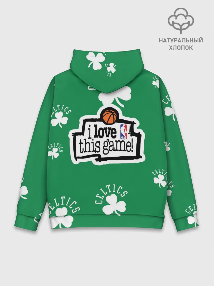 Худи мужской база хлопок / Boston celtics, nba