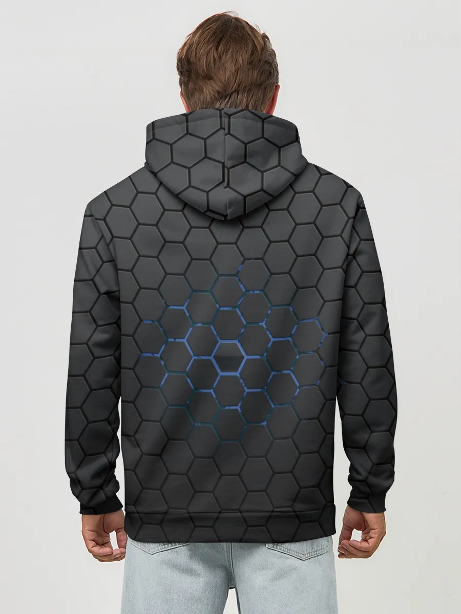 Худи мужской база хлопок / Соты карбон