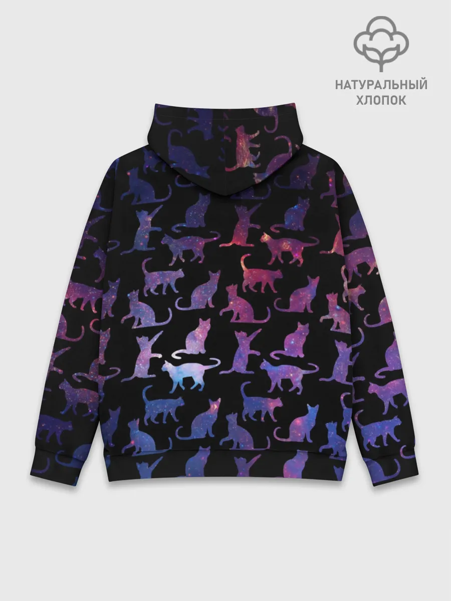 Худи мужской база хлопок / Космические Коты
