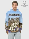 Худи мужской база хлопок / Корабль и замок в манкрафт.