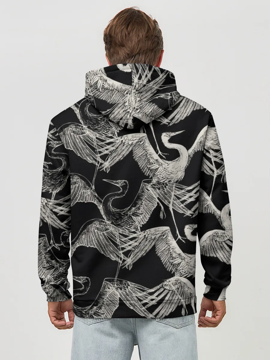 Худи мужской база хлопок / Белые Птицы