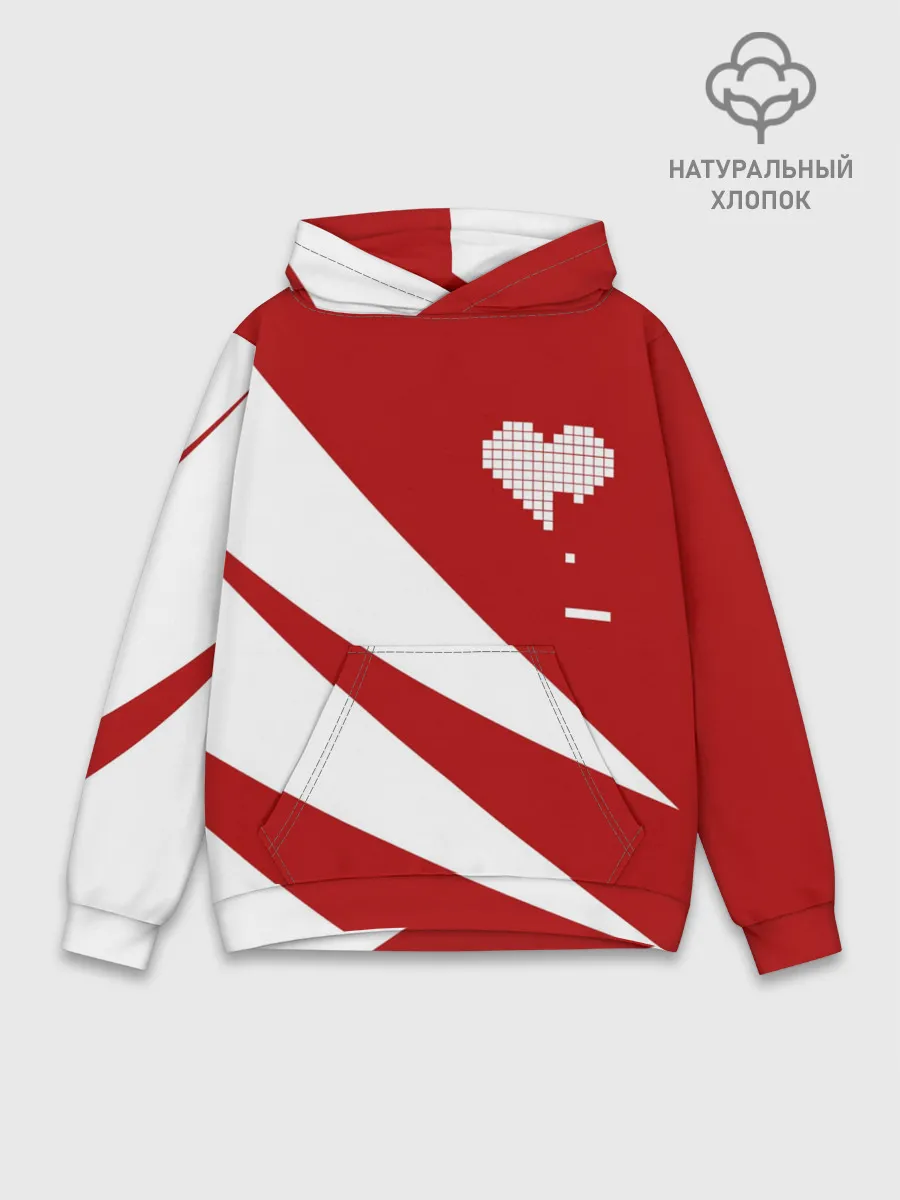 Худи мужской база хлопок / ГЕОМЕТРИЧЕСКОЕ СЕРДЦЕ.