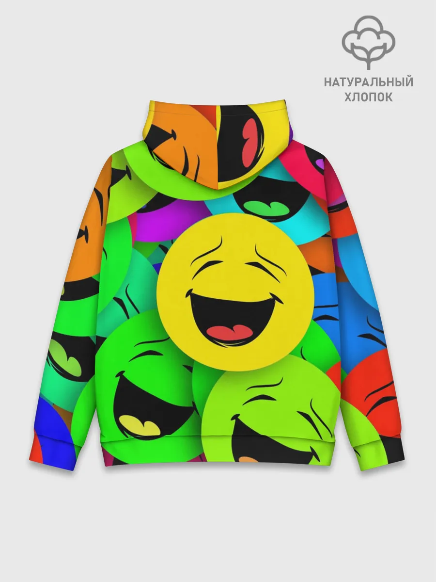 Худи мужской база хлопок / ВЕСЁЛЫЕ СМАЙЛИКИ.