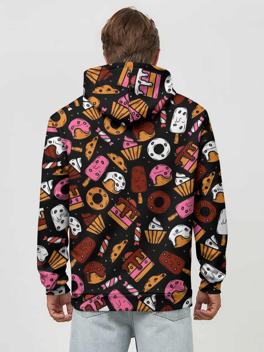 Худи мужской база хлопок / Кекс, Нартортики, Сладкий Ролл