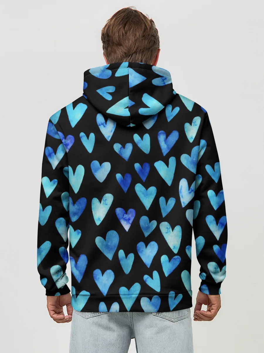 Худи мужской база хлопок / Blue Hearts