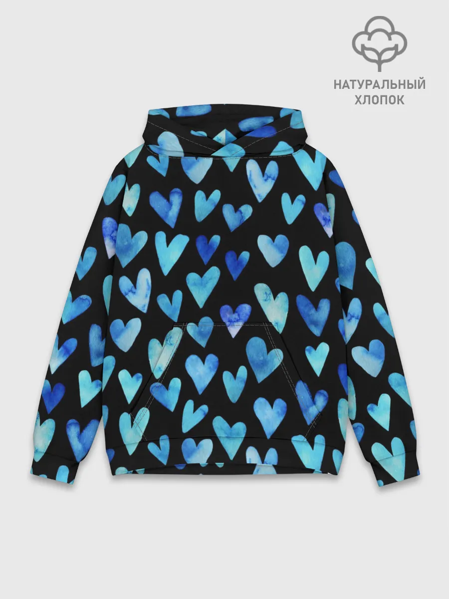 Худи мужской база хлопок / Blue Hearts