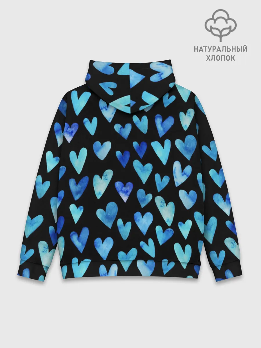 Худи мужской база хлопок / Blue Hearts