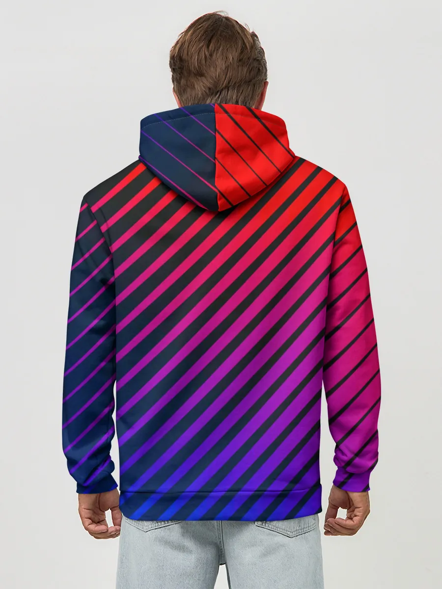 Худи мужской база хлопок / Градиентные линии