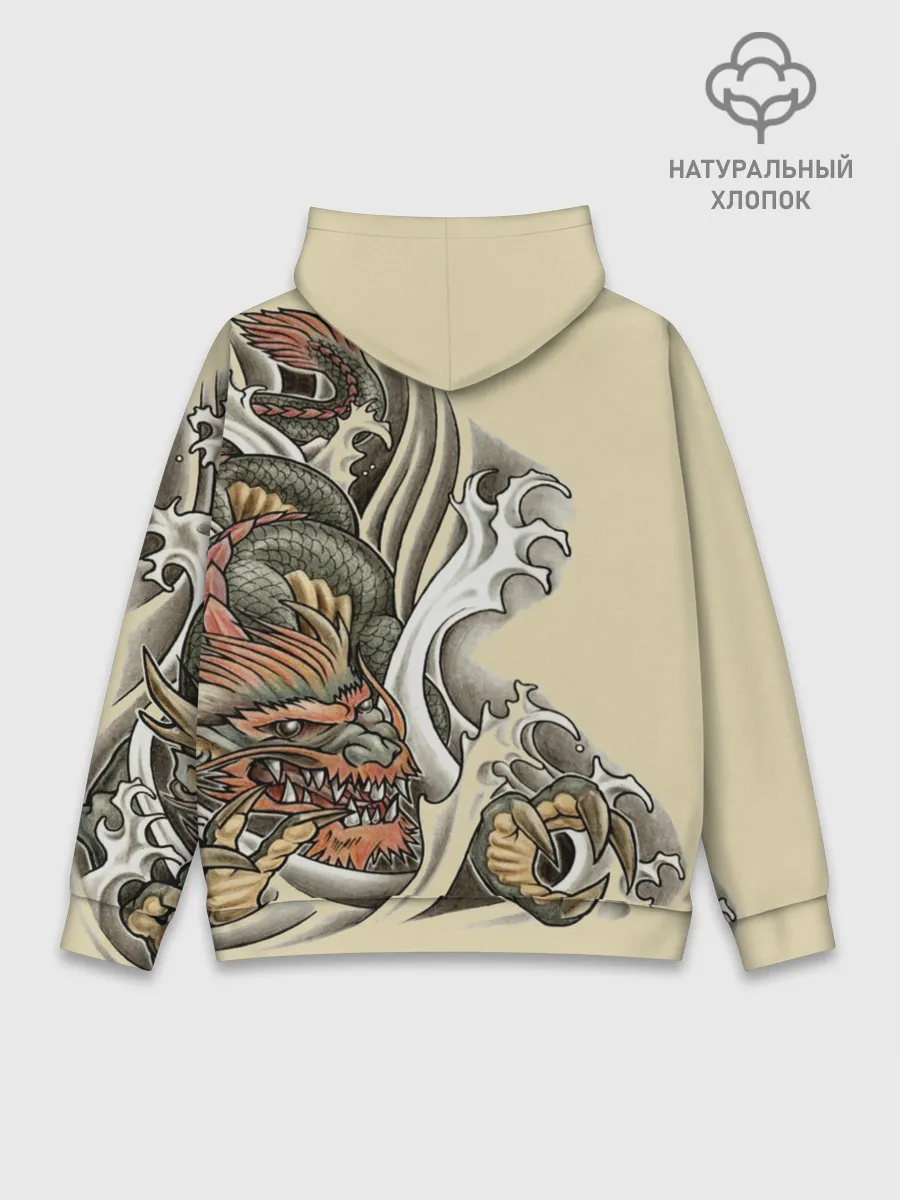 Худи мужской база хлопок / Восточный дракон