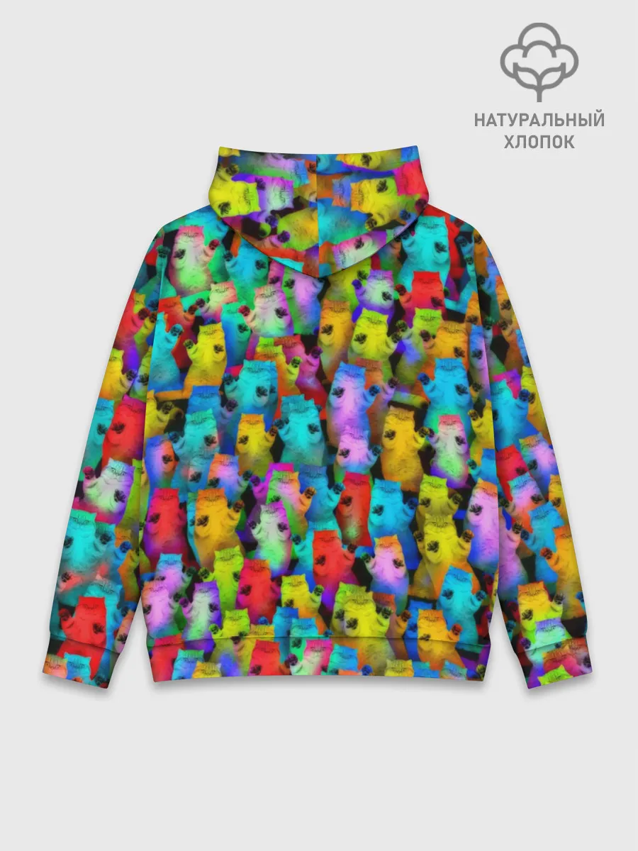 Худи мужской база хлопок / Котики на дискотеке