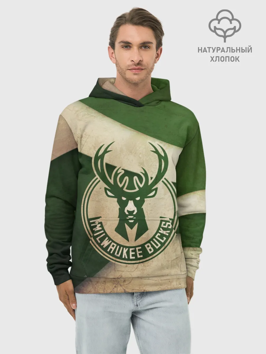Худи мужской база хлопок / Милуоки Бакс