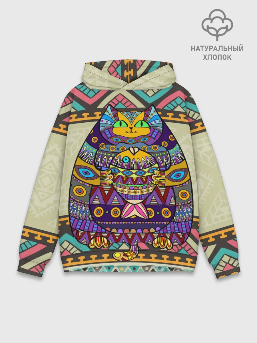 Худи мужской база хлопок / Кот 3