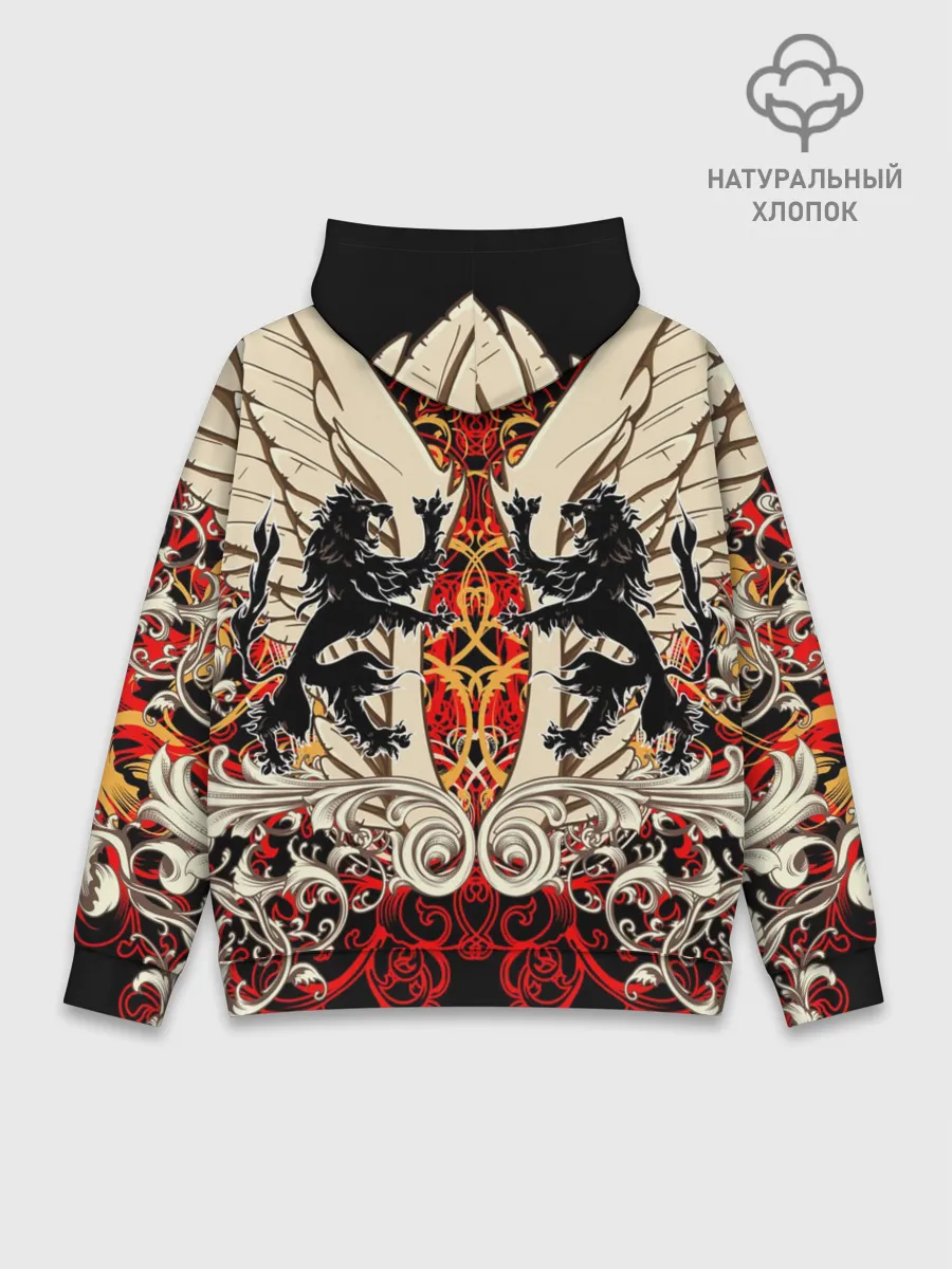 Худи мужской база хлопок / Vintage Skull Art v2