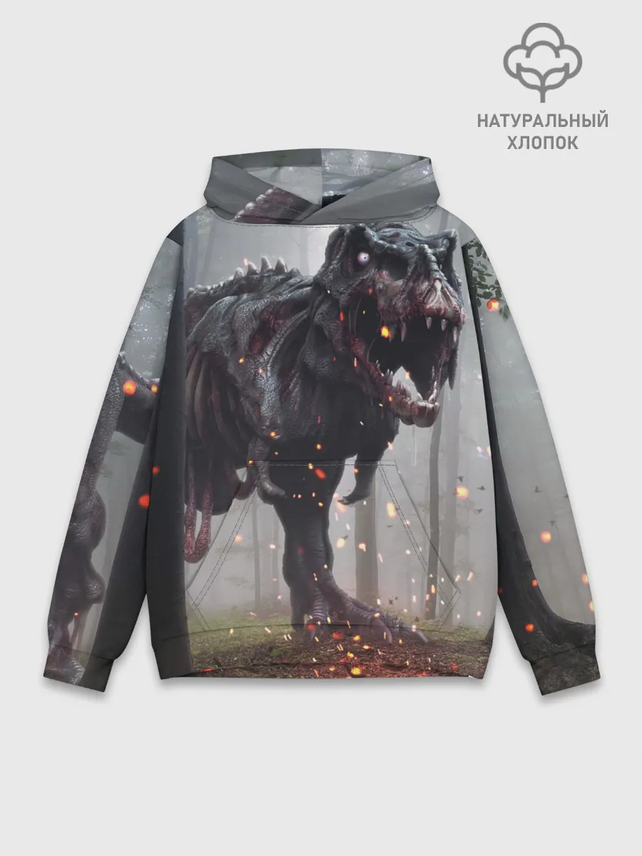 Худи мужской база хлопок / мир юрского периода