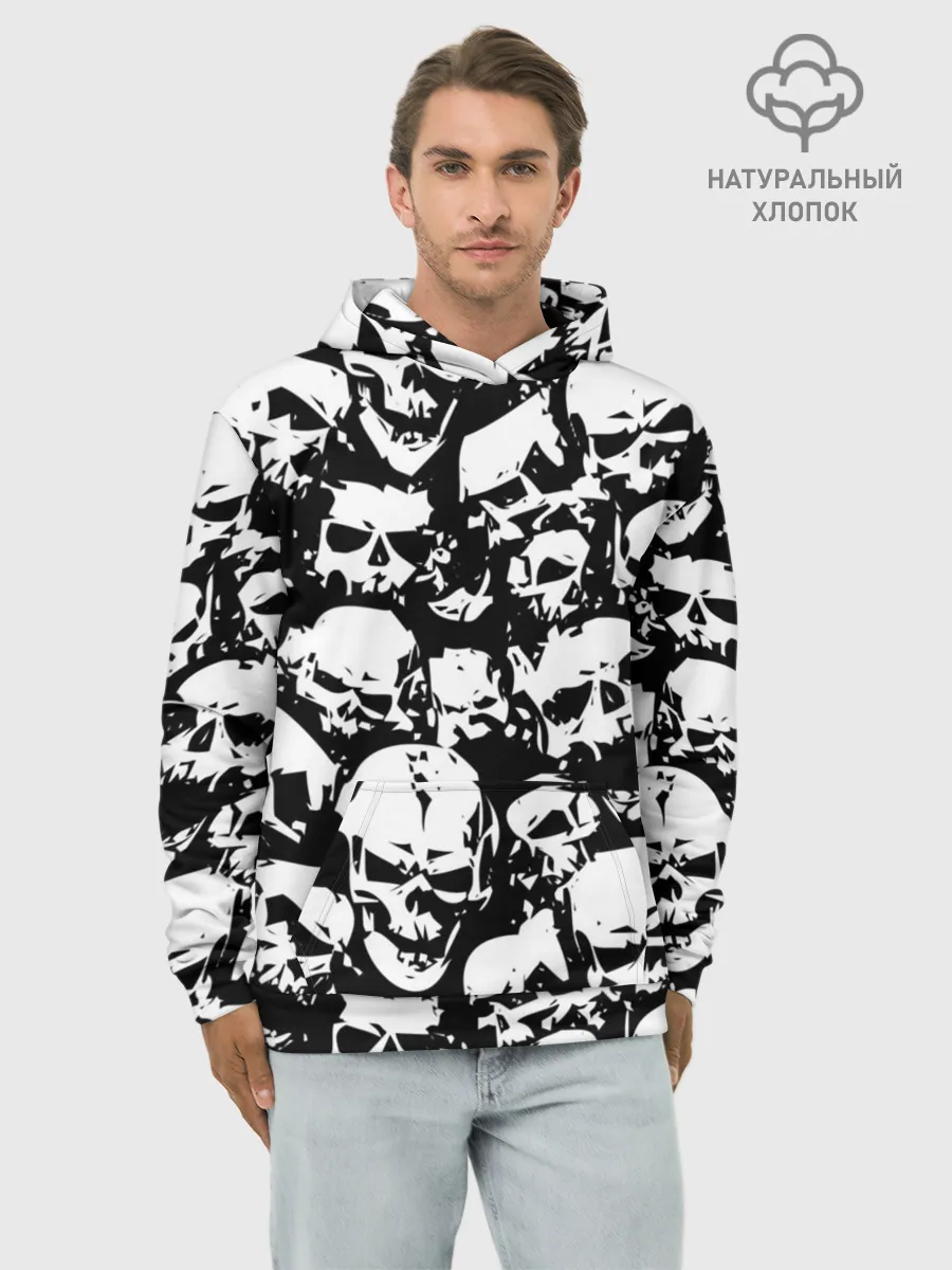 Худи мужской база хлопок / черепа