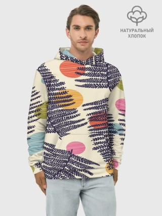 Худи мужской база хлопок / Тропики паттерн