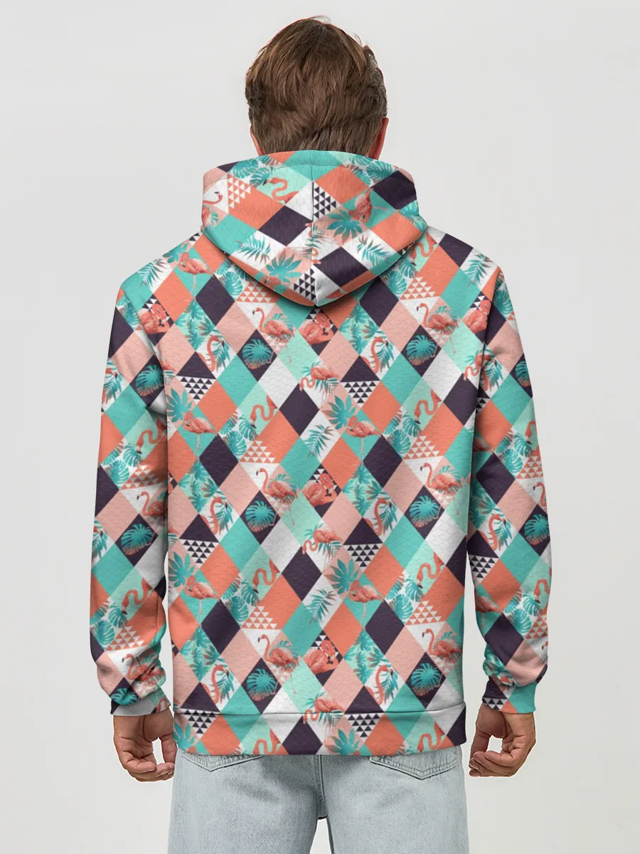 Худи мужской база хлопок / Фламинго