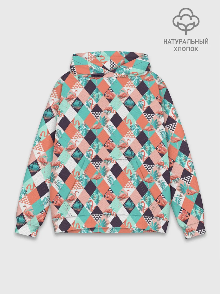 Худи мужской база хлопок / Фламинго