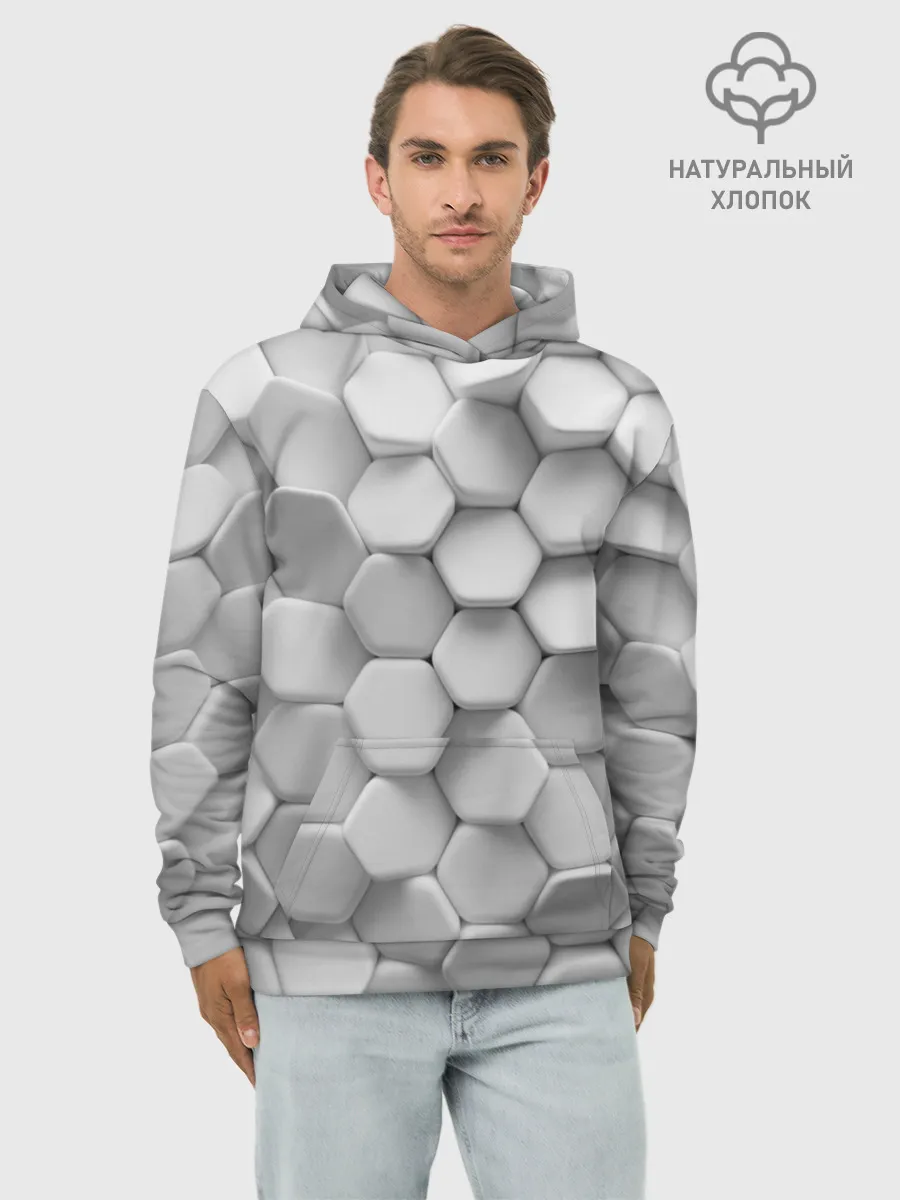 Худи мужской база хлопок / Геометрическая живопись