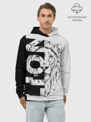Худи мужской база хлопок / Lion