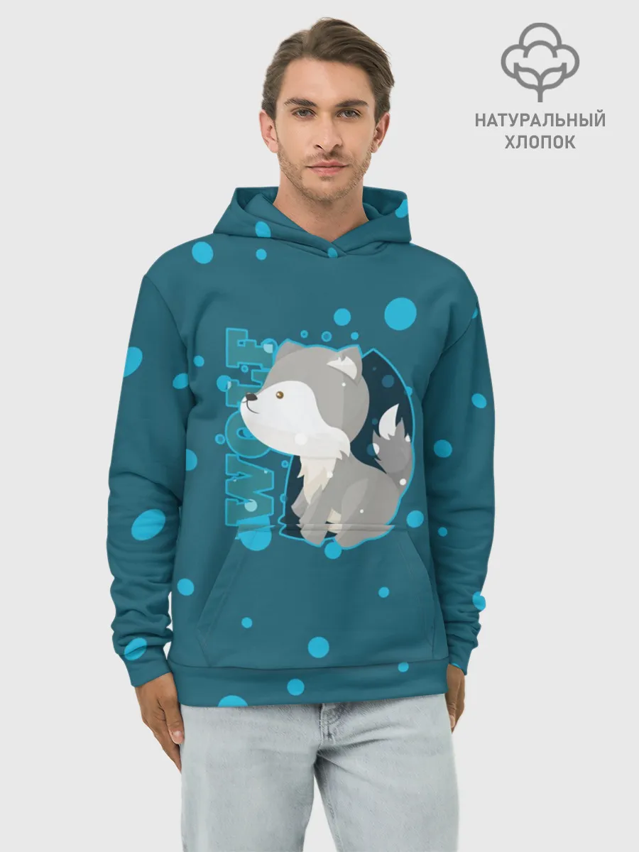 Худи мужской база хлопок / Wolf