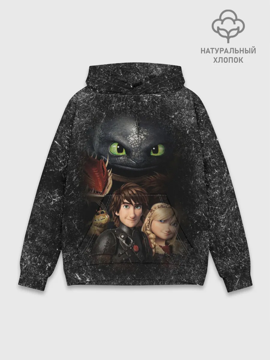 Худи мужской база хлопок / Беззубик и викинги