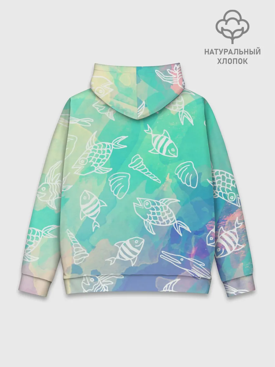 Худи мужской база хлопок / Рыбы