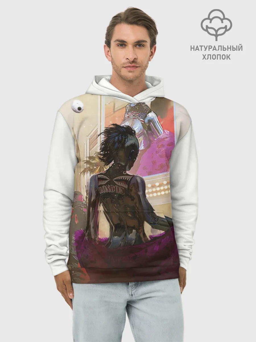 Худи мужской база хлопок / Lady. Cyberpunk 2077