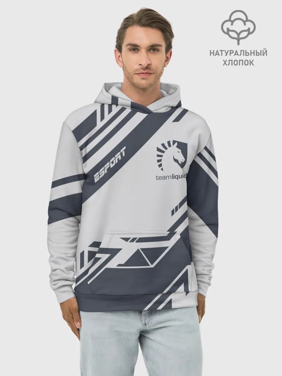 Худи мужской база хлопок / TEAM LIQUID E-SPORT