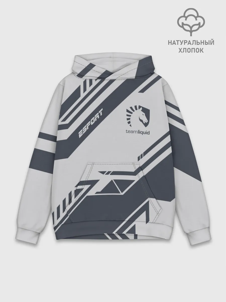 Худи мужской база хлопок / TEAM LIQUID E-SPORT