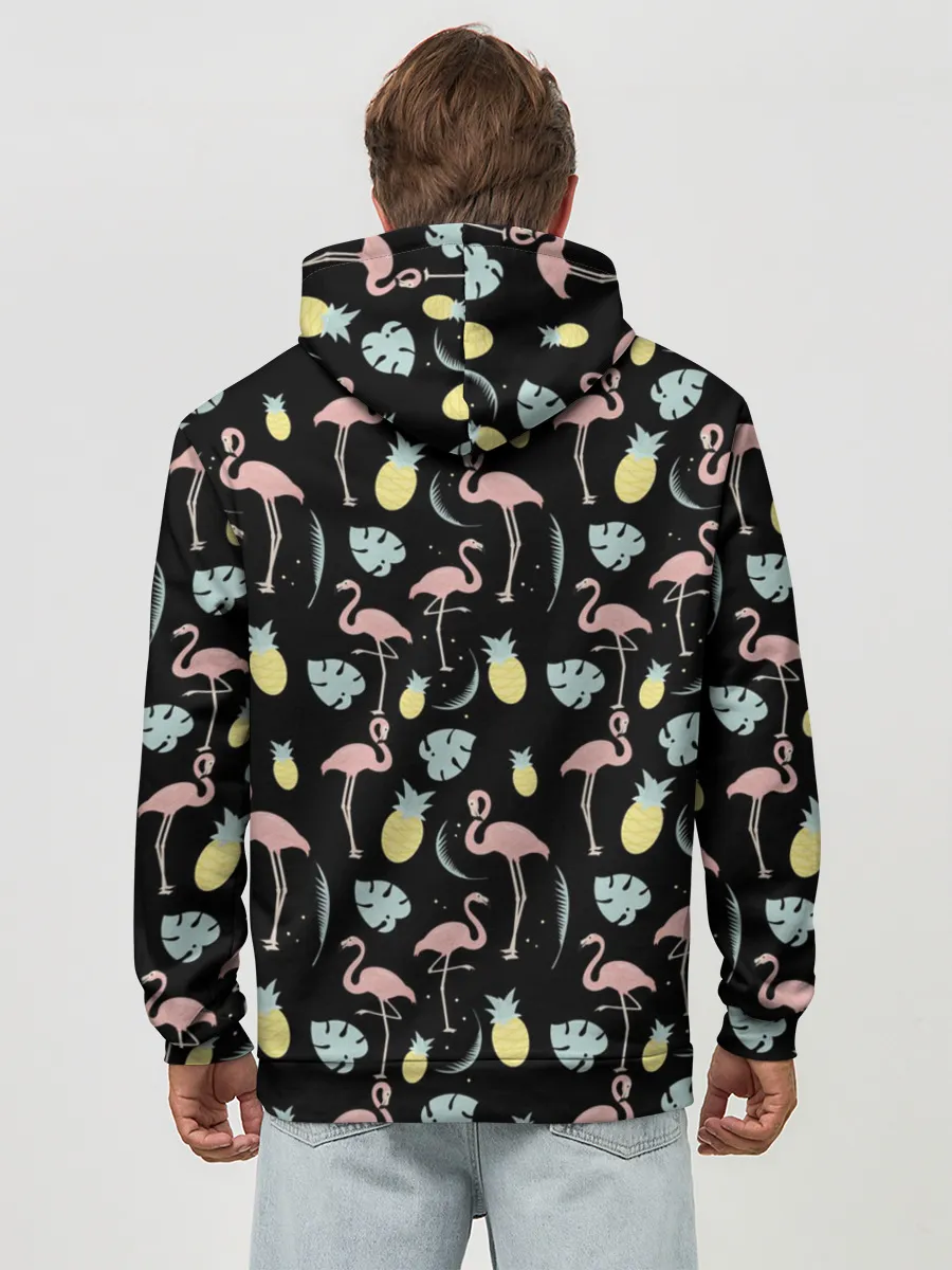 Худи мужской база хлопок / Розовый фламинго