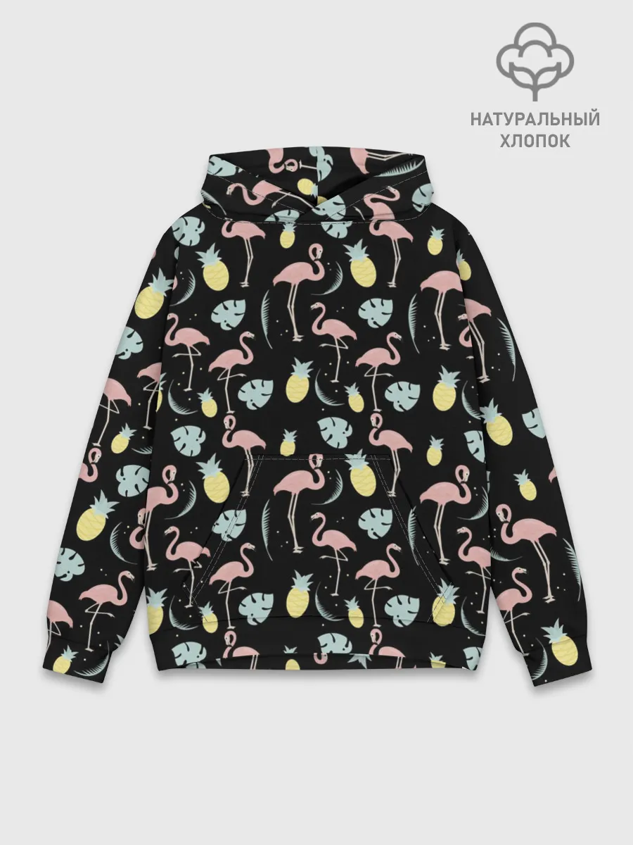 Худи мужской база хлопок / Розовый фламинго