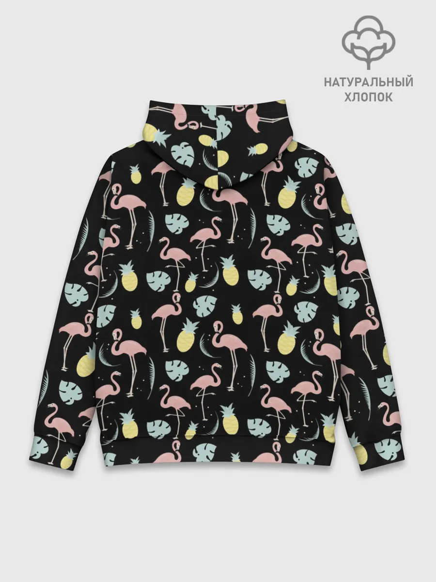 Худи мужской база хлопок / Розовый фламинго