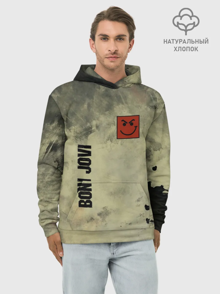 Худи мужской база хлопок / Bon Jovi