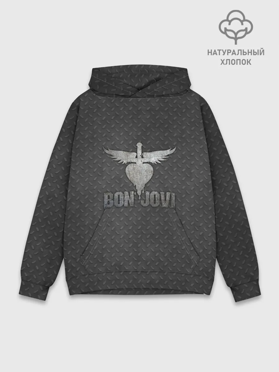Худи мужской база хлопок / Bon Jovi