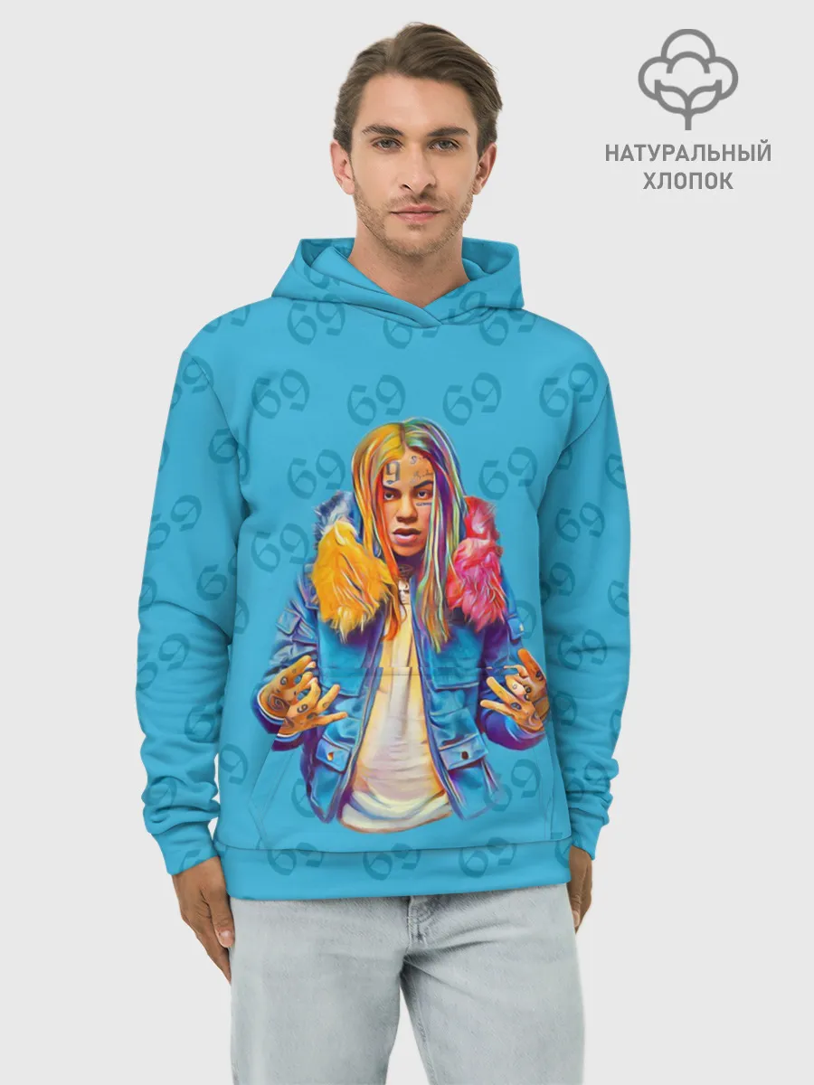 Худи мужской база хлопок / 6IX9INE 69
