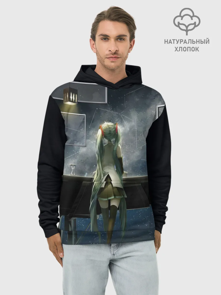 Худи мужской база хлопок / Singer Miko Hatsune