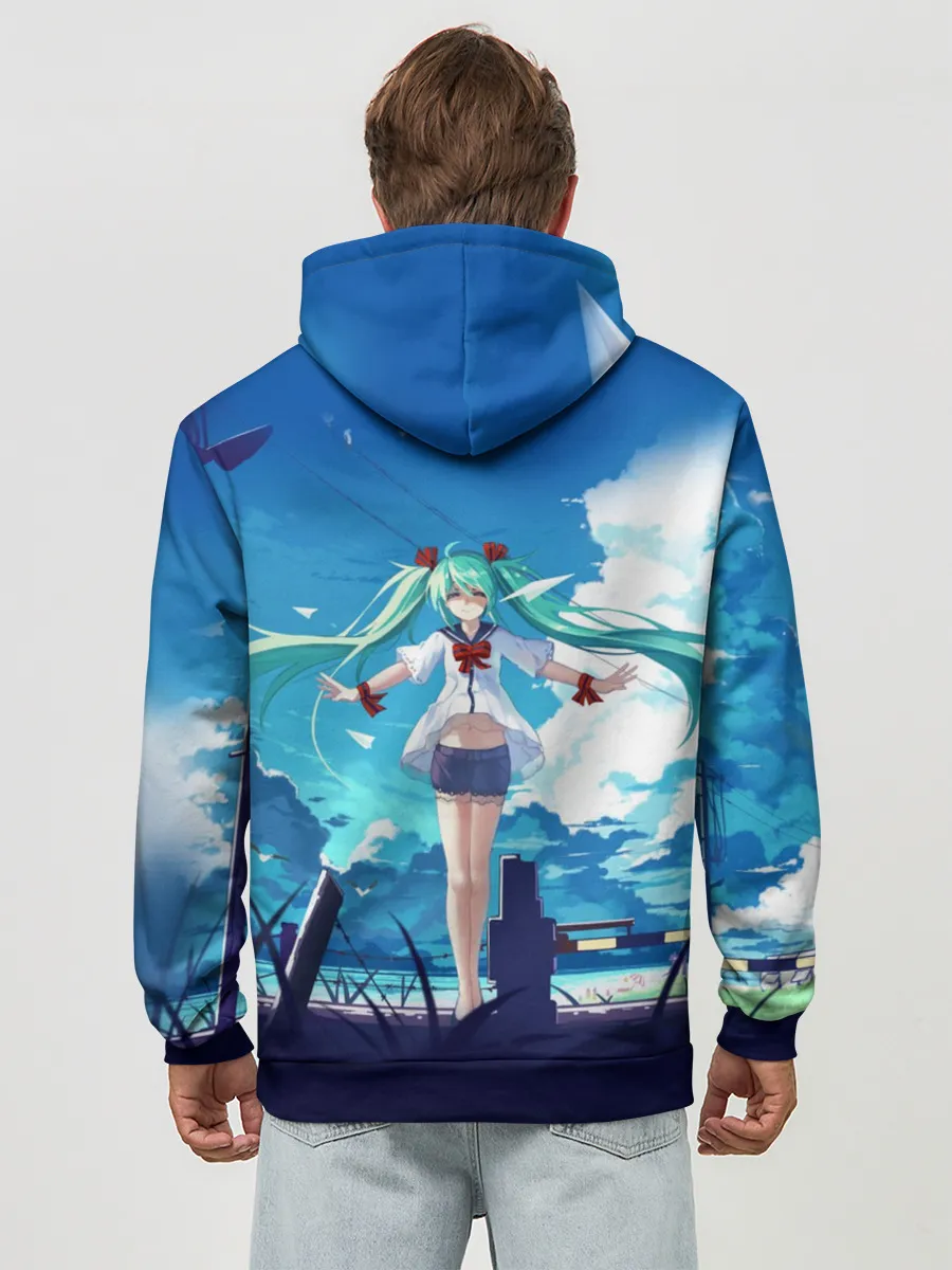 Худи мужской база хлопок / Хацунэ Мику под летним небом