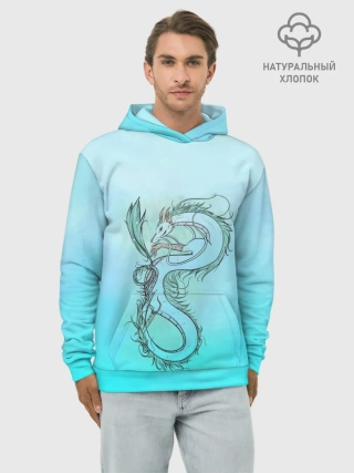 Худи мужской база хлопок / Дракон-Бог Хаку