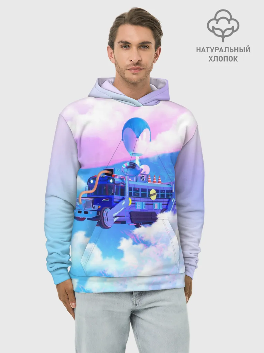 Худи мужской база хлопок / Fortnite Bus