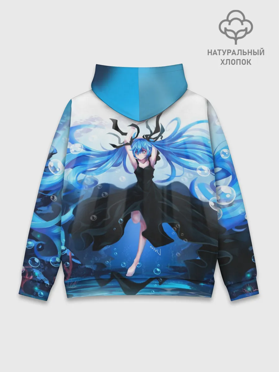 Худи мужской база хлопок / Хацунэ Мику под водой