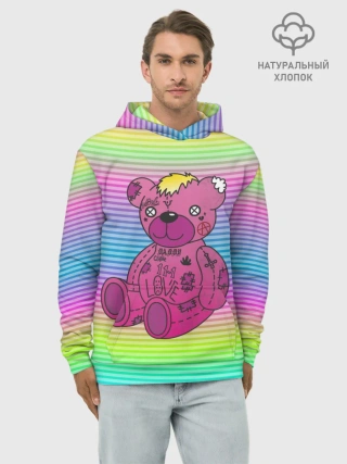 Худи мужской база хлопок / Мишка Lil Peep