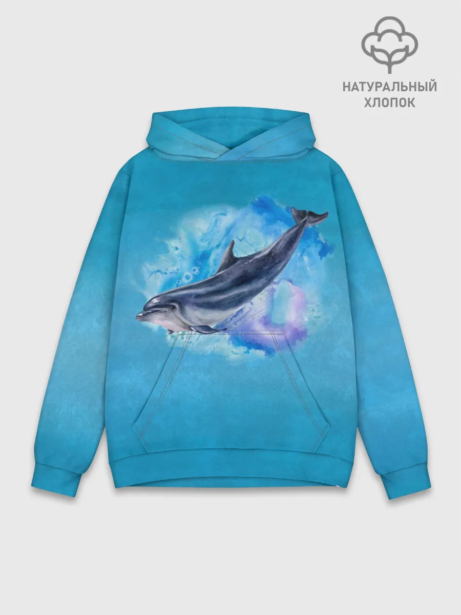 Худи мужской база хлопок / Дельфин